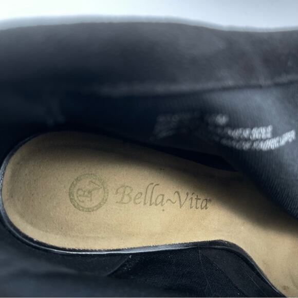 Bella Vita Black Peep Toe Bootie Nicky II Faux Suede Zip Front - 10 Medium - Picture 8 of 10